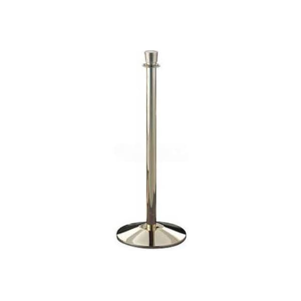 Lavi Industries Director Queueing Stanchion, 38.5"H Clear Coated Polished Brass Post 76734 - main